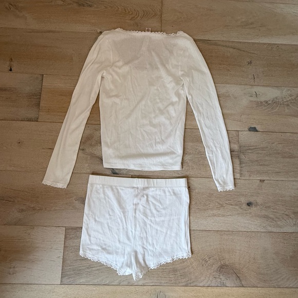 NWT VICTORIA'S SECRET Pointelle Modal Long-Sleeve & Shortie Set / Size Medium - Picture 10 of 12